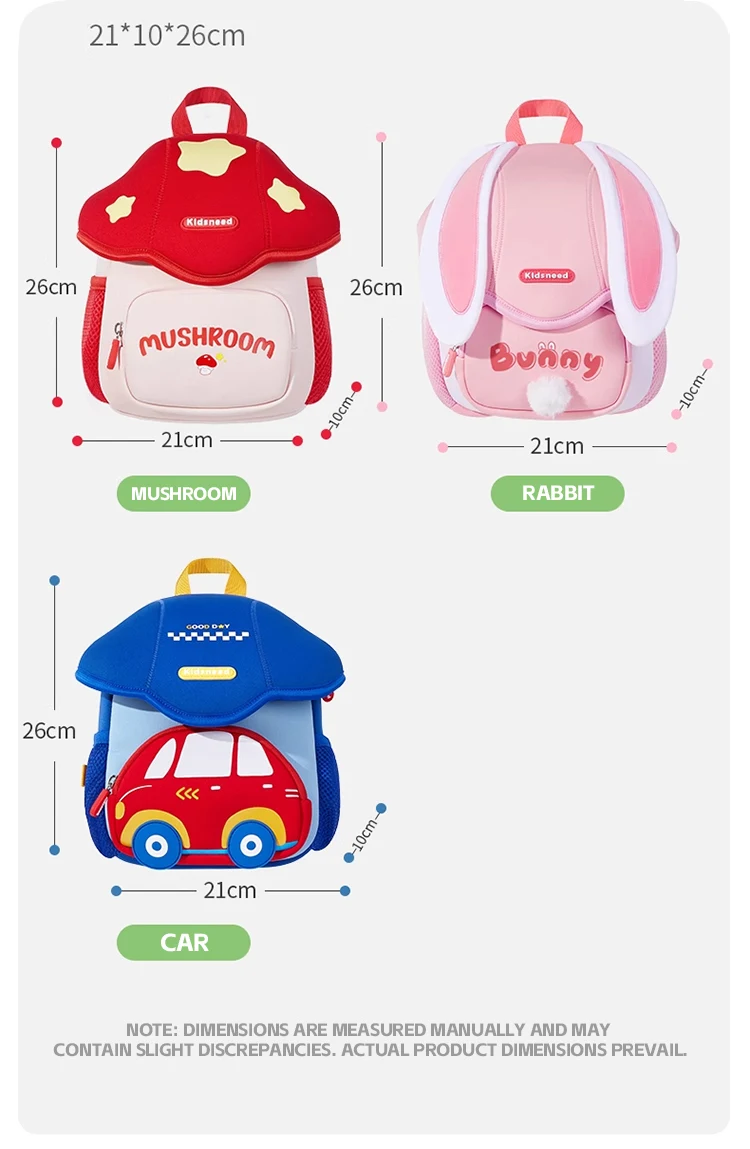 AIBEDILA Cartoon Kindergarten Backpack Cute Mushroom Kids Backpack Lightweight Children's Travel Bag 1-5T Boy/Girl Toddler Gift