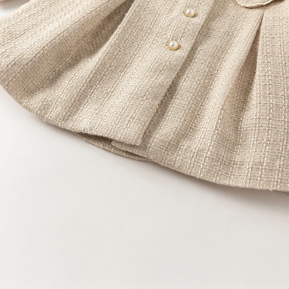 Dave Bella Children Coat Autumn Winter Baby Girl Thick Trendy Jacket Outing Top Plush Outerwear Children Clothes Lapel DB4247744