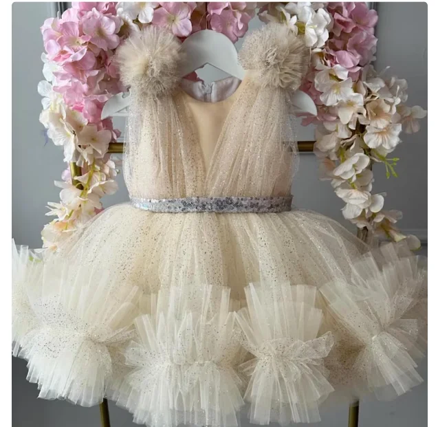 KLFGD New Style Girls Luxury Dress Party Elegant Girl Party Dress Pageant Dresses for Toddler Girls Baby Girl Christmas Dress