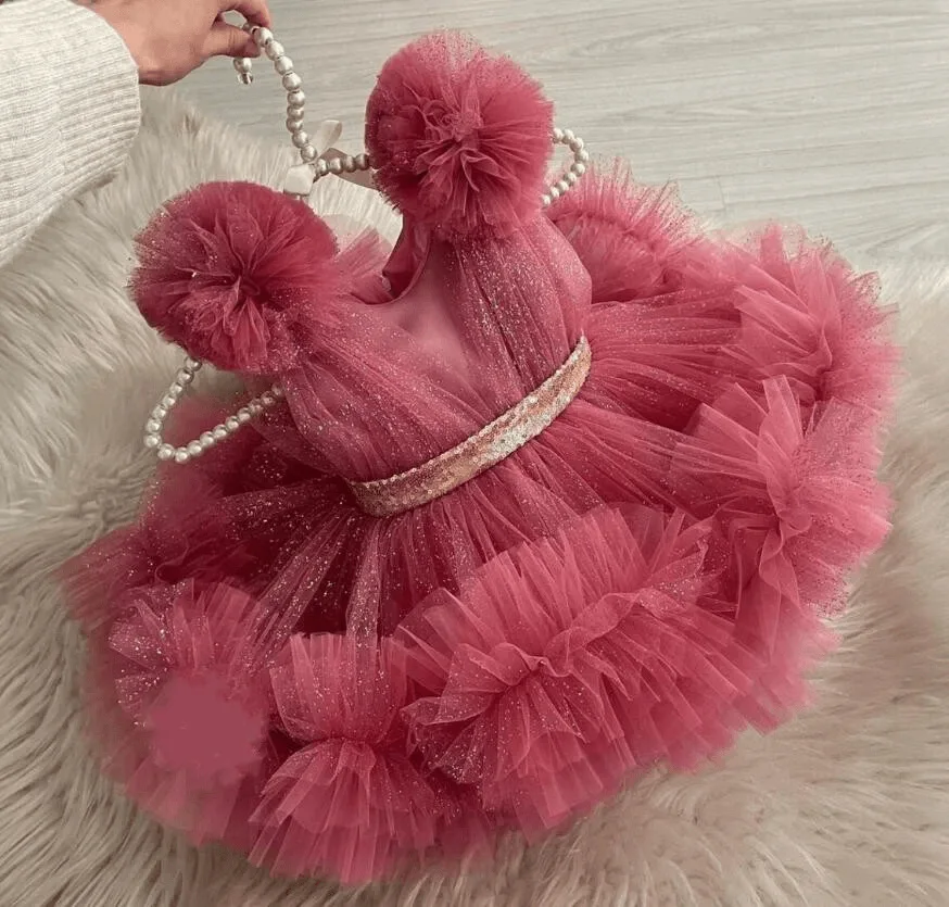 KLFGD New Style Girls Luxury Dress Party Elegant Girl Party Dress Pageant Dresses for Toddler Girls Baby Girl Christmas Dress