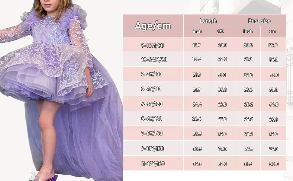KLFGD New Style Girls Luxury Dress Party Elegant Girl Party Dress Pageant Dresses for Toddler Girls Baby Girl Christmas Dress