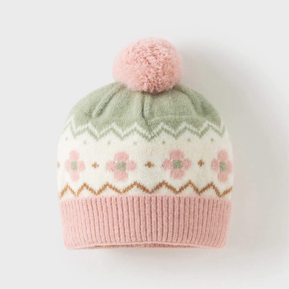 Dave Bella Boys Girls Hat Winter Autumn Baby Knitted Ear Protection Children Soft Thicken Cap Newborn Bonnet Kids' Hat DB4254804