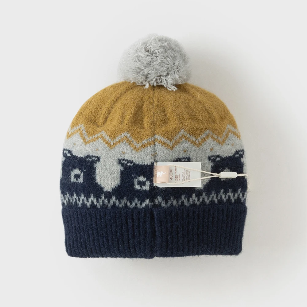 Dave Bella Boys Girls Hat Winter Autumn Baby Knitted Ear Protection Children Soft Thicken Cap Newborn Bonnet Kids' Hat DB4254804