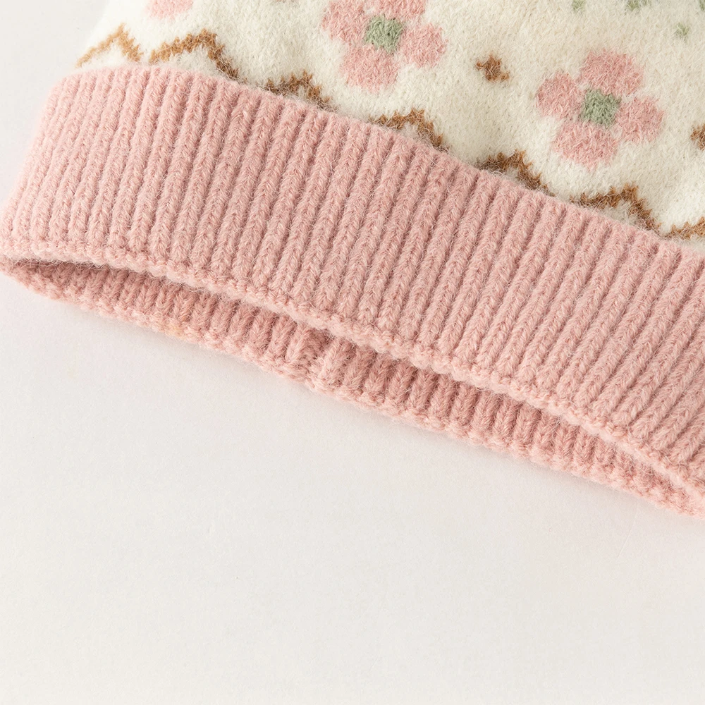 Dave Bella Boys Girls Hat Winter Autumn Baby Knitted Ear Protection Children Soft Thicken Cap Newborn Bonnet Kids' Hat DB4254804