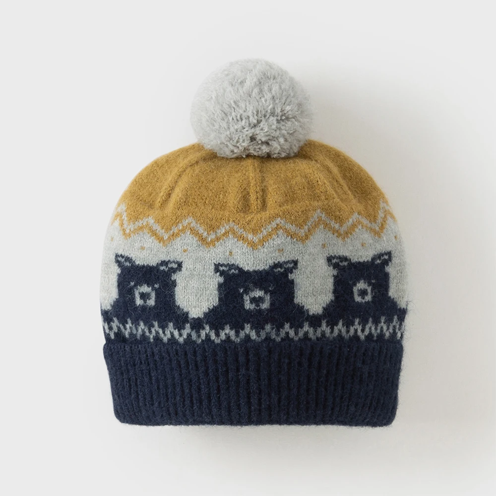 Dave Bella Boys Girls Hat Winter Autumn Baby Knitted Ear Protection Children Soft Thicken Cap Newborn Bonnet Kids' Hat DB4254804