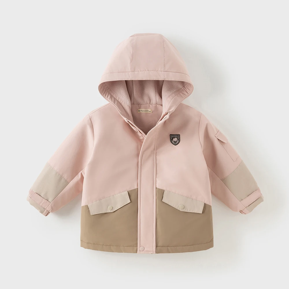 Dave Bella Children Plush Coat Winter Autumn Windproof Jacket Boys Girls Thicken Warm Hoodie Outerwear Kids Clothing DB4254777
