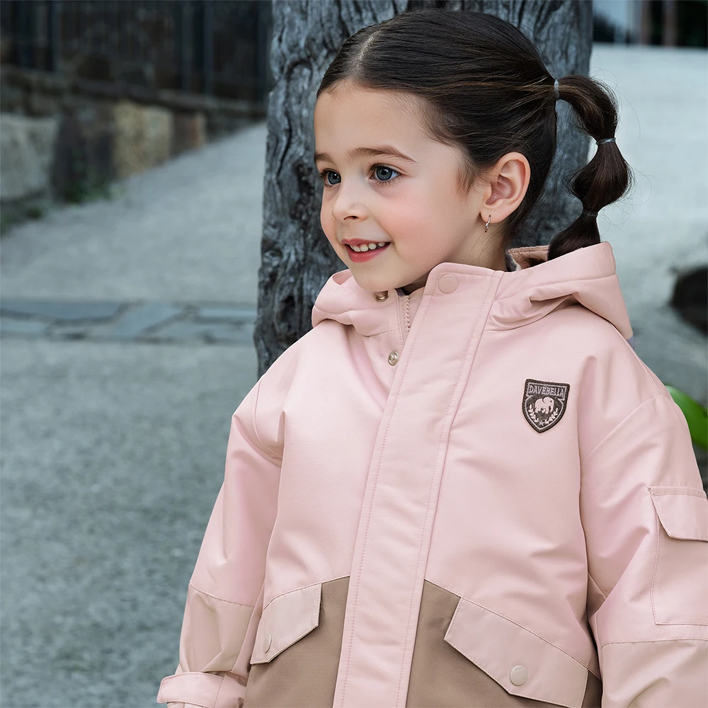 Dave Bella Children Plush Coat Winter Autumn Windproof Jacket Boys Girls Thicken Warm Hoodie Outerwear Kids Clothing DB4254777