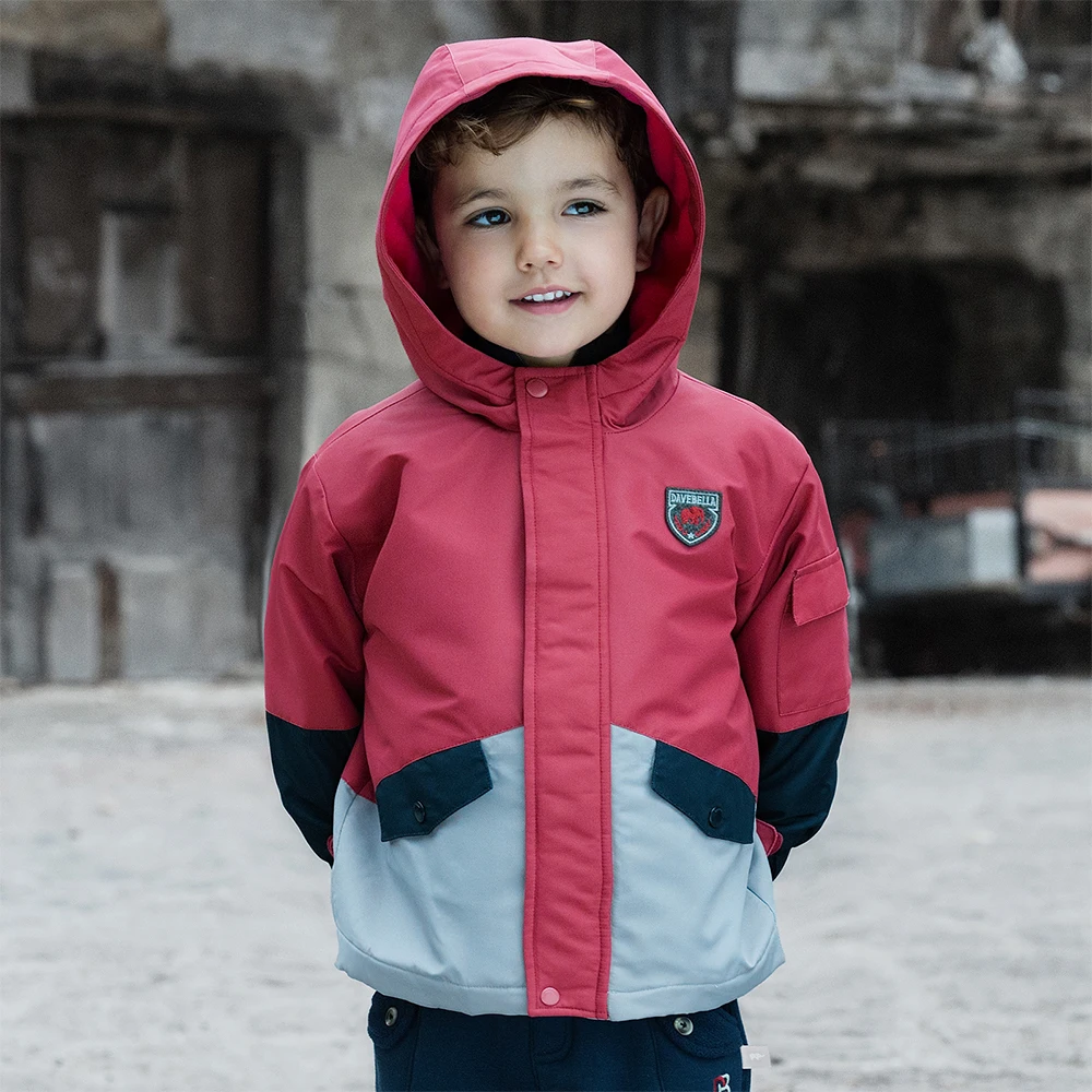 Dave Bella Children Plush Coat Winter Autumn Windproof Jacket Boys Girls Thicken Warm Hoodie Outerwear Kids Clothing DB4254777