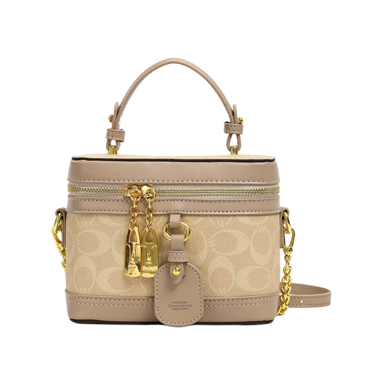 Modern trendy zipper crossbody bag with luxurious design chain strap shoulder bag, women's outdoor casual handbag