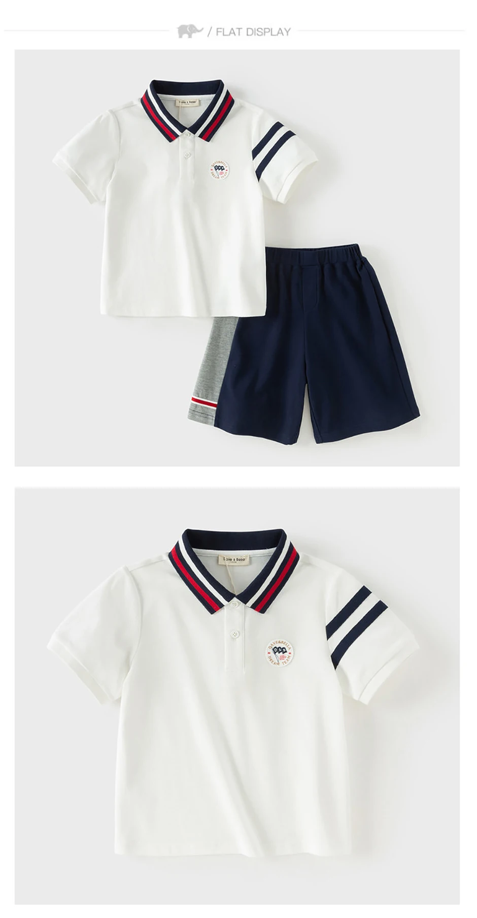 Dave Bella Boys Summer Suit Children Short-Sleeved Polo T-shirt Shorts Two-Piece Set Casual Tops Pants Clothing Set DK2261226