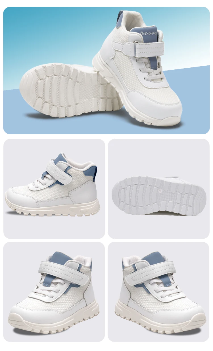 Princepard Children Sneakers Kids Girls Boys Orthopedic Shoes Leather Mesh Arch Support Breathable Non-Slip Corrective Footwear