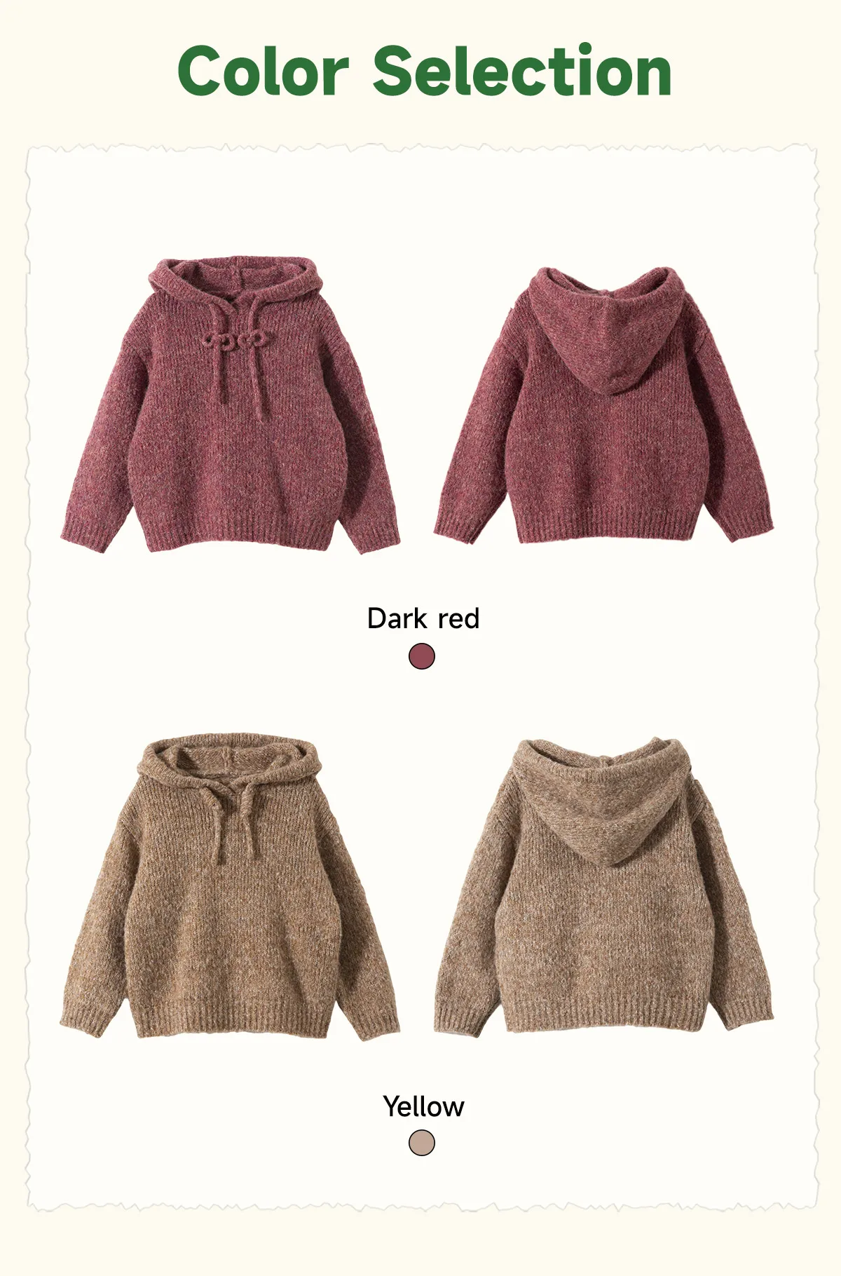 Amila 2026 Kids' Winter Warm Hooded Sweater With Drawstring, Simple Solid Color And Cotton Wool For Comfortable Skin Protection