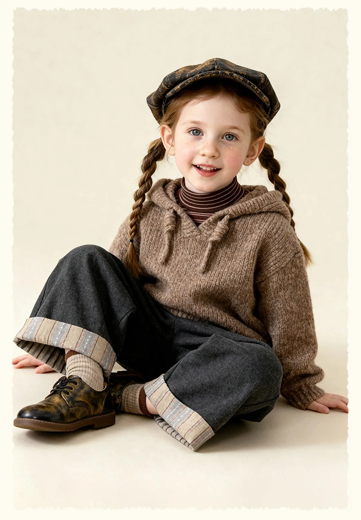 Amila 2026 Kids' Winter Warm Hooded Sweater With Drawstring, Simple Solid Color And Cotton Wool For Comfortable Skin Protection