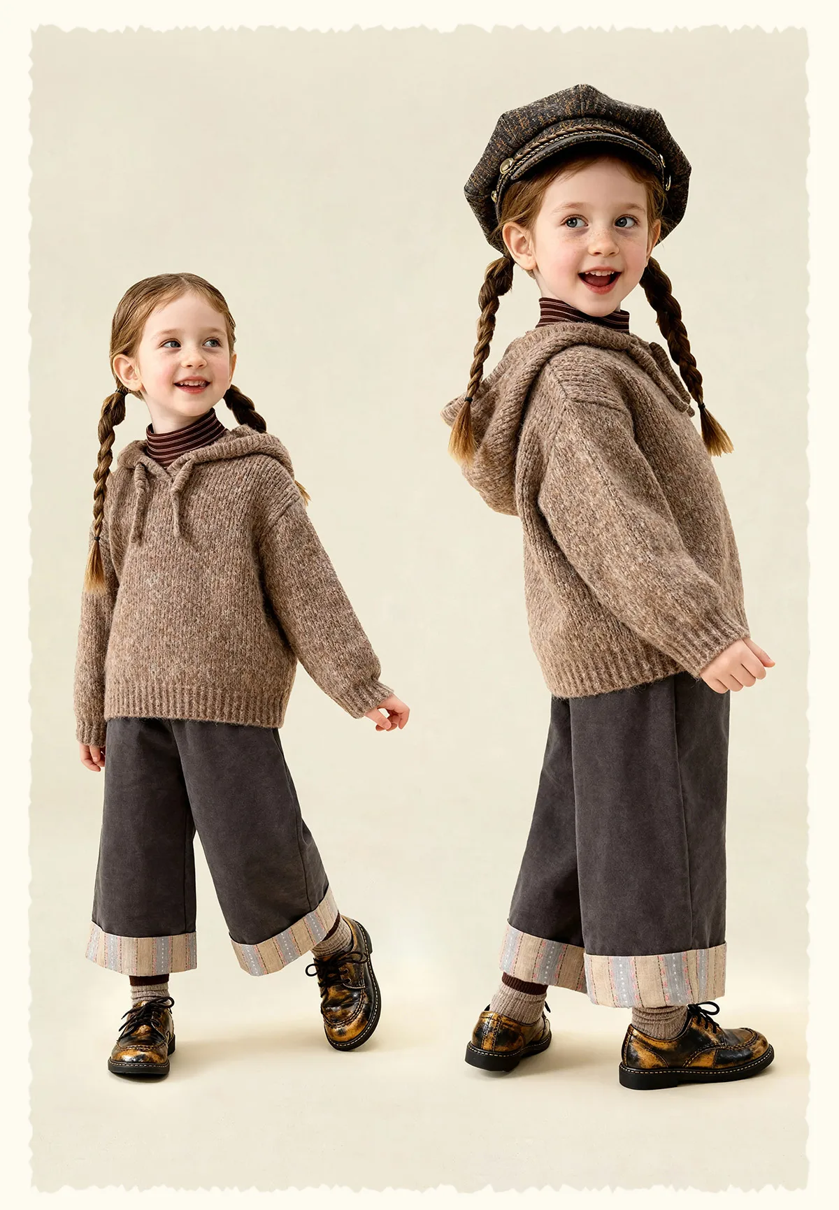 Amila 2026 Kids' Winter Warm Hooded Sweater With Drawstring, Simple Solid Color And Cotton Wool For Comfortable Skin Protection