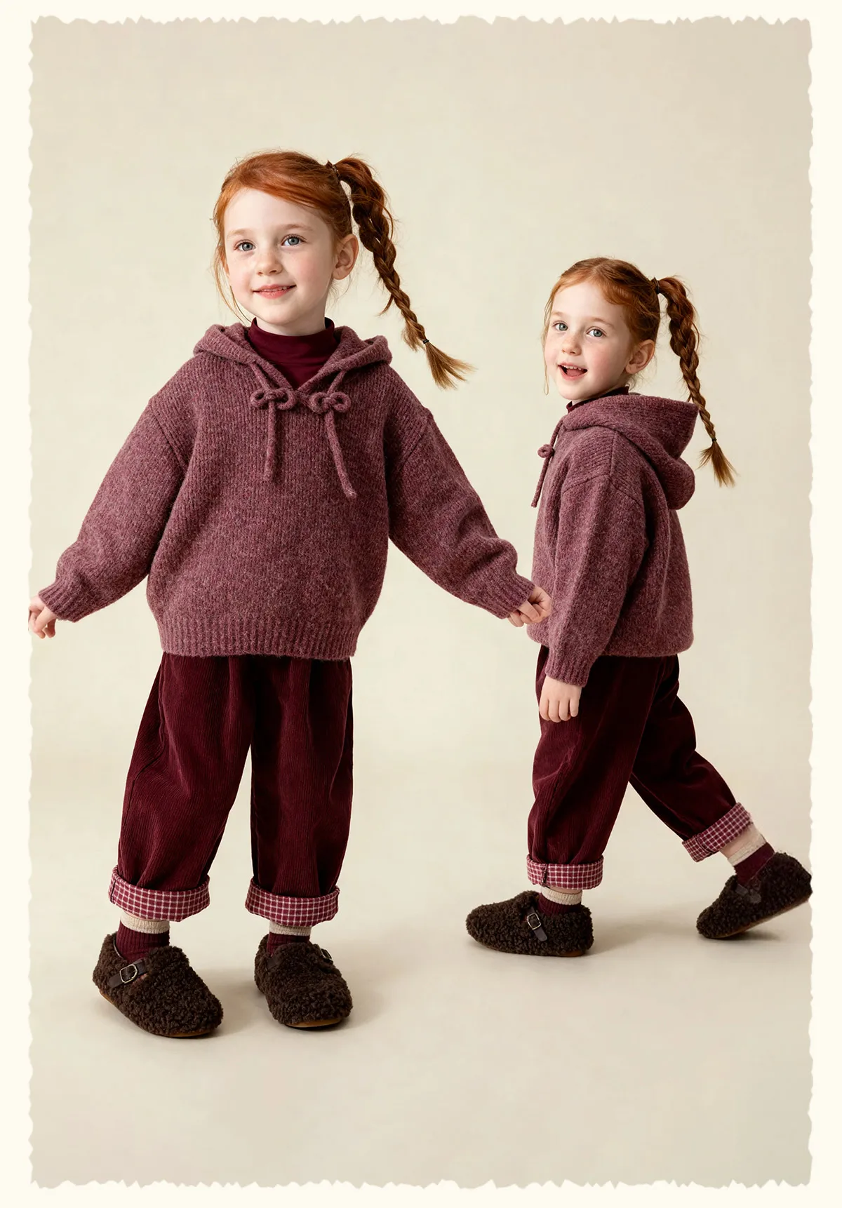 Amila 2026 Kids' Winter Warm Hooded Sweater With Drawstring, Simple Solid Color And Cotton Wool For Comfortable Skin Protection