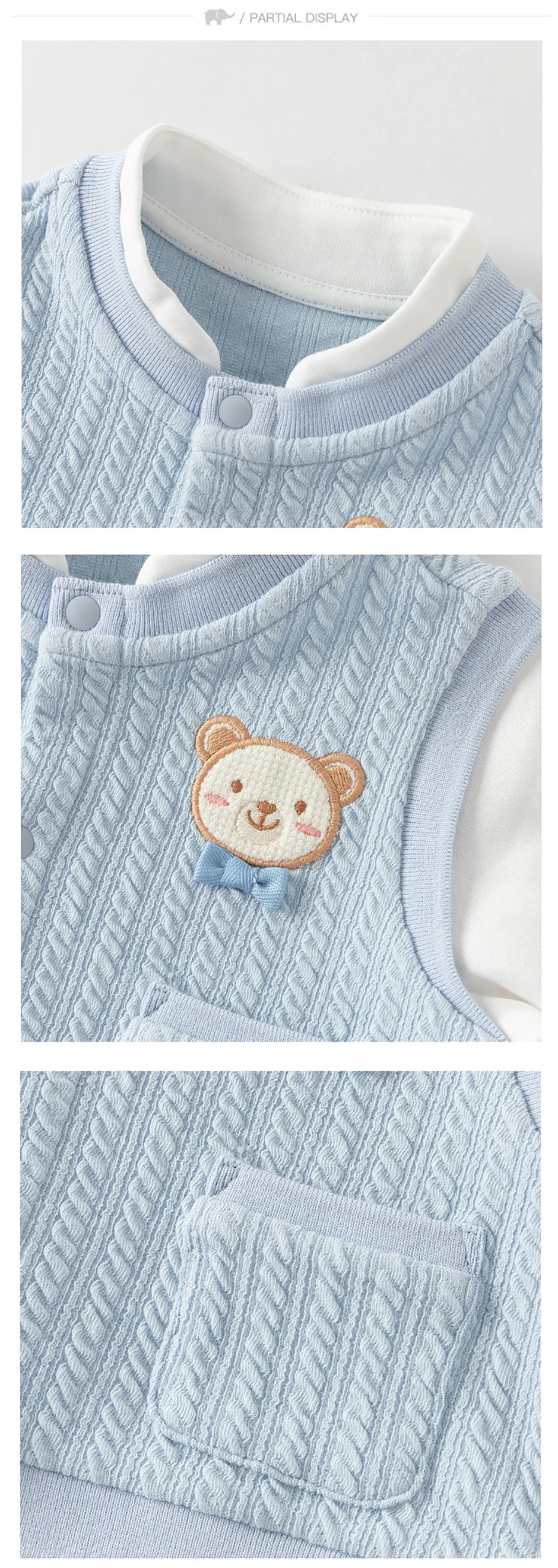 Dave Bella Baby Spring Jumpsuit Newborn Clothes Autumn Fake Two Piece Romper Boys Creeper Knitted Cute Leisure Comfort DB1260821