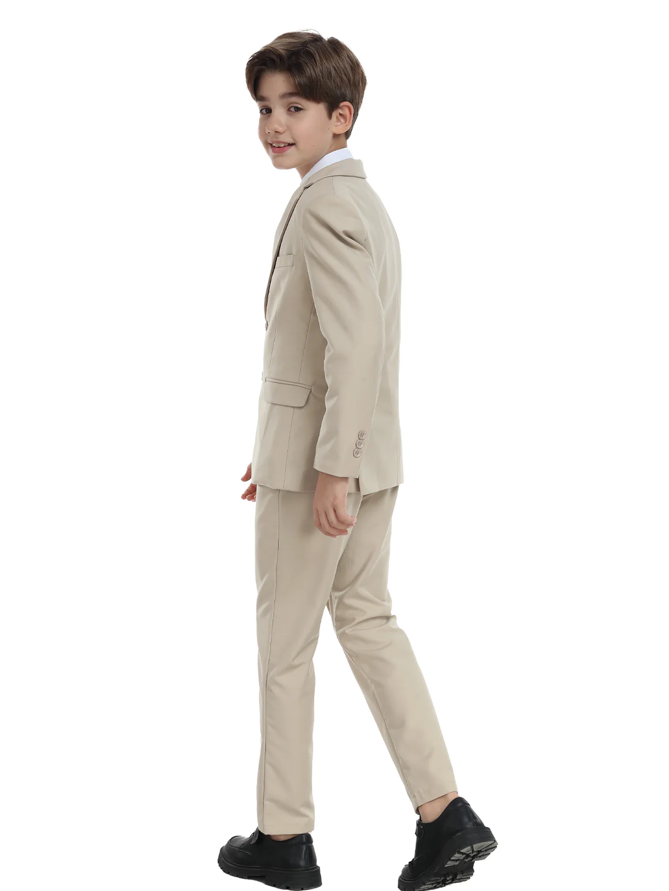 Boys Suit 5 Piece Jacket Vest Pants Shirt Tie Random Wedding Birthday Party Gift Performance Uniform School Uniforms Size 4-16Y