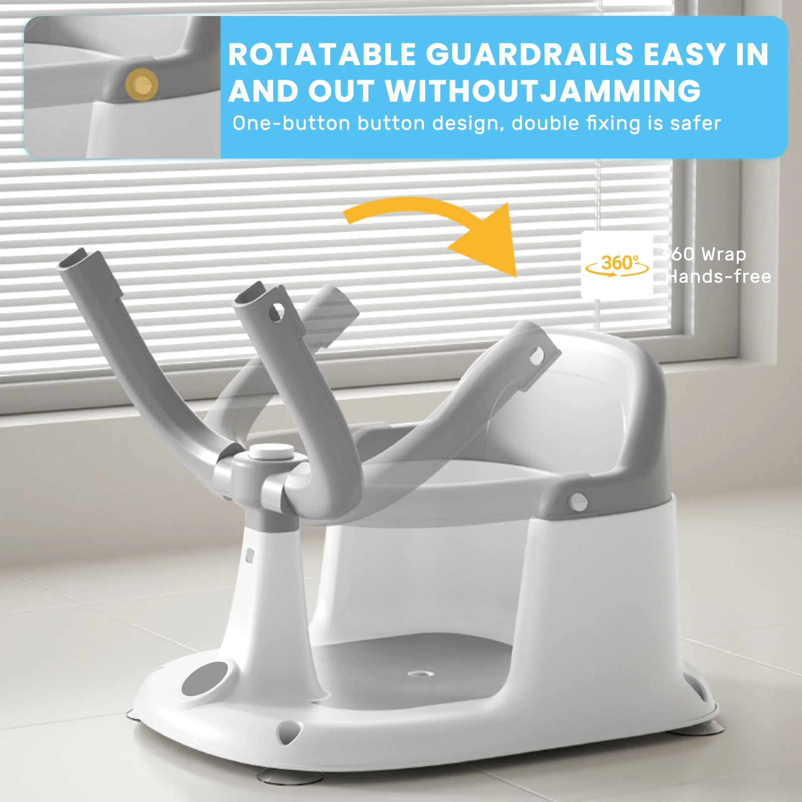 Baby Bath seat for Babies 6 Months & up, Sit Up Bath Seat, Non-Slip Infant Bath Tub Chair with 4 Suction Cups,Great Shower Gifts