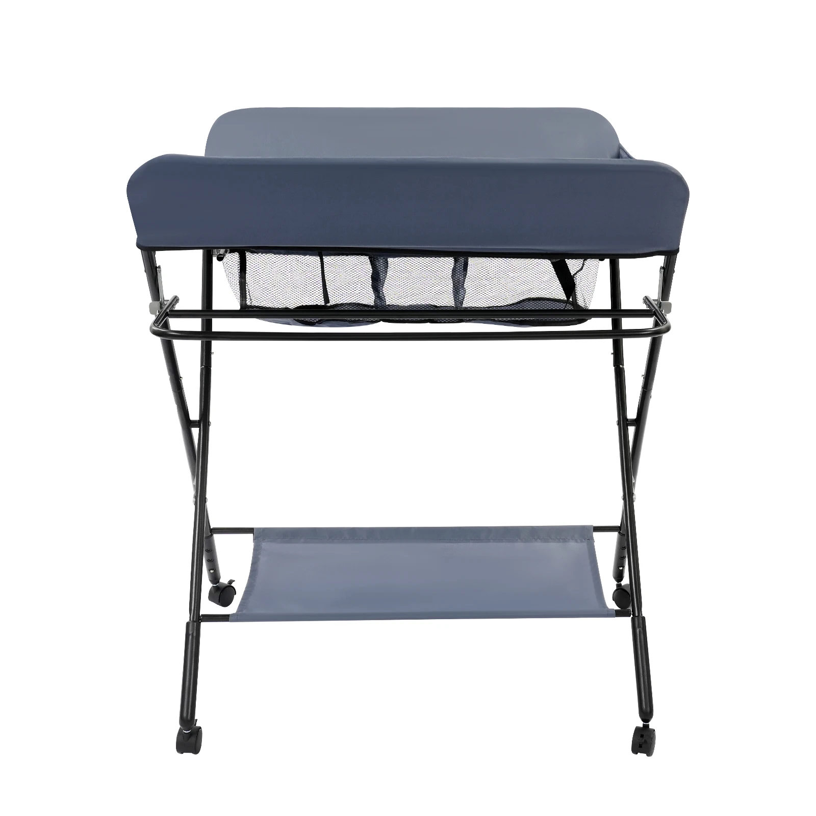 Foldable Diaper Changing Station Height Adjustable Baby Changing Table with Side Storage & Drying Rack for Home, Nursery & Travel