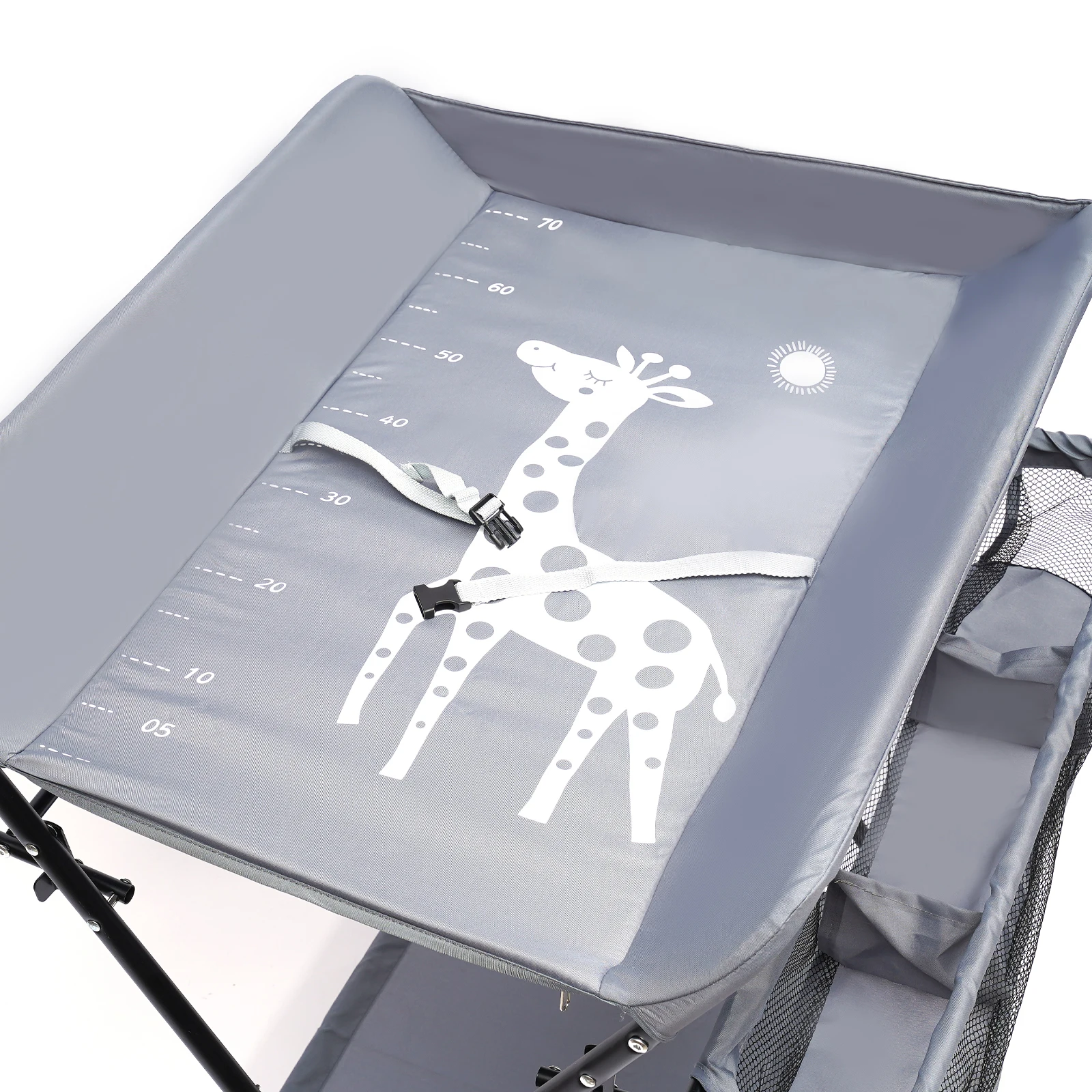 Foldable Diaper Changing Station Height Adjustable Baby Changing Table with Side Storage & Drying Rack for Home, Nursery & Travel