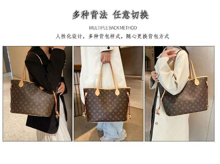 Elegant Leather Classic Designer Paris Fashion Large Capacity Crossbody Bag For Women Luxury Brand Stylish Diaper Bags