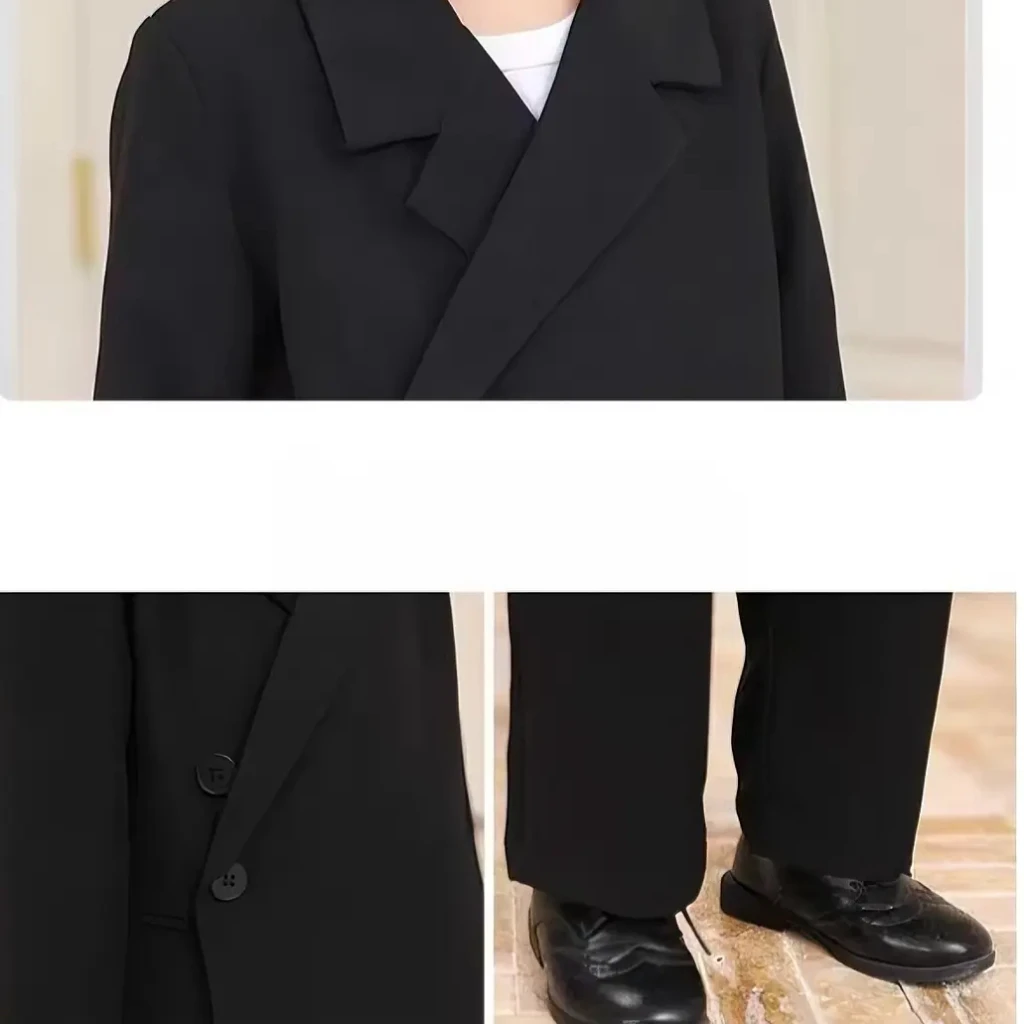 Boy Suit Set Toddler Wedding Outfit Infant Birthday Party Gift Clothes Children School Graduation Christmas Performance Tuxedo