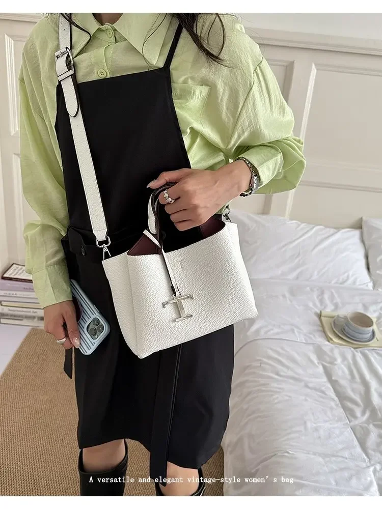 Unique High-End Leather Diaper Bag: Elegant Crossbody Messenger Bag For Women With Vintage Designer Look And Large Capacity