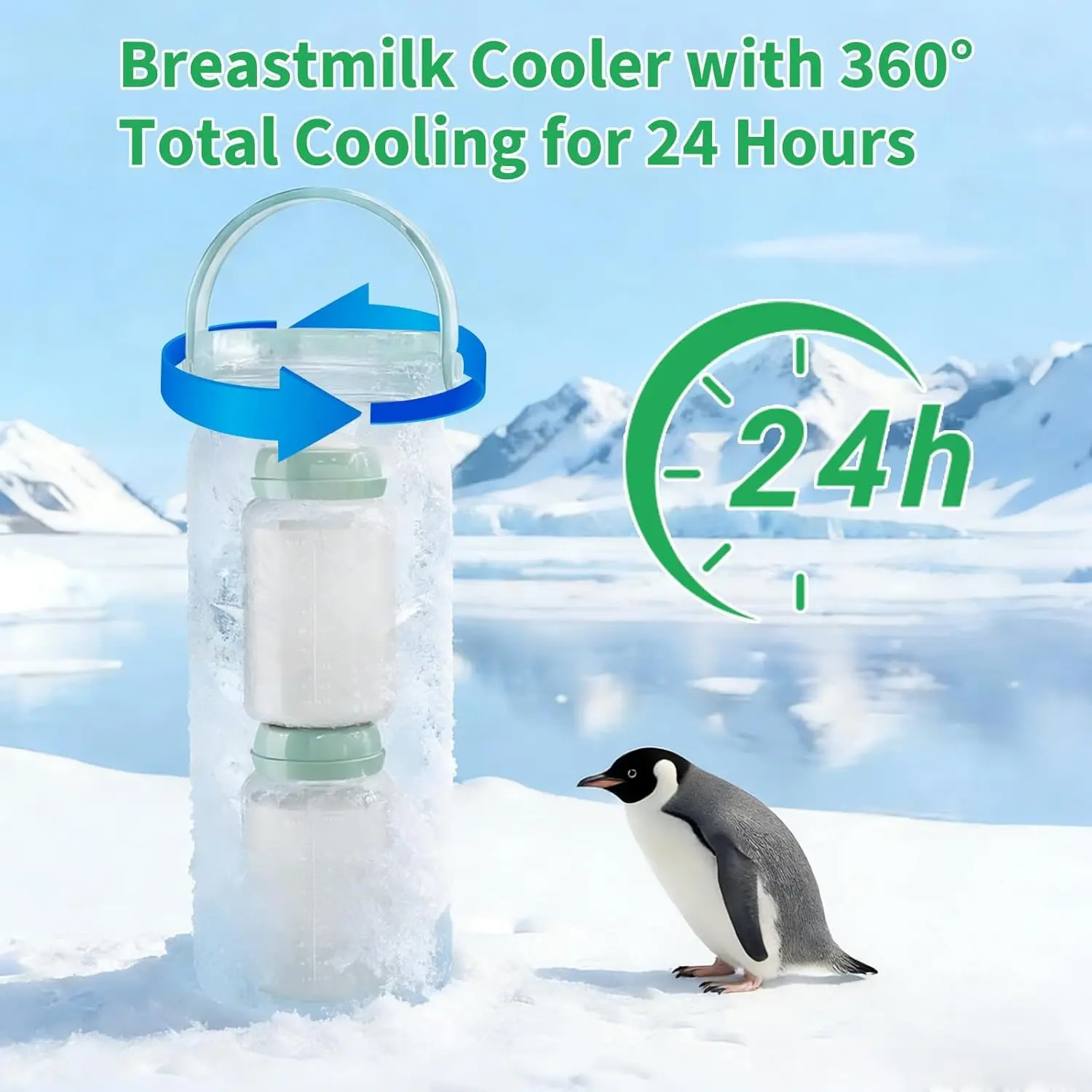 HiMISS Portable Breast Milk Cooler Bottle, Travel Breastmilk Chiller, Reusable Cooling Container Keeps Milk Fresh for Breastfeeding Storage
