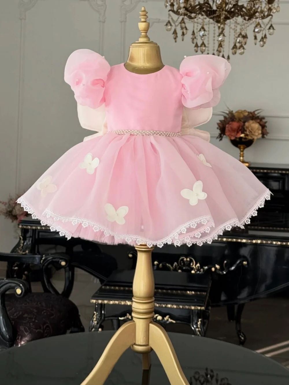 New Arrival Flower Girls Dresses For Wedding Delicate Luxury 3D Butterfly Kids Princess Gown Dancing Wear Birthday Party Gowns