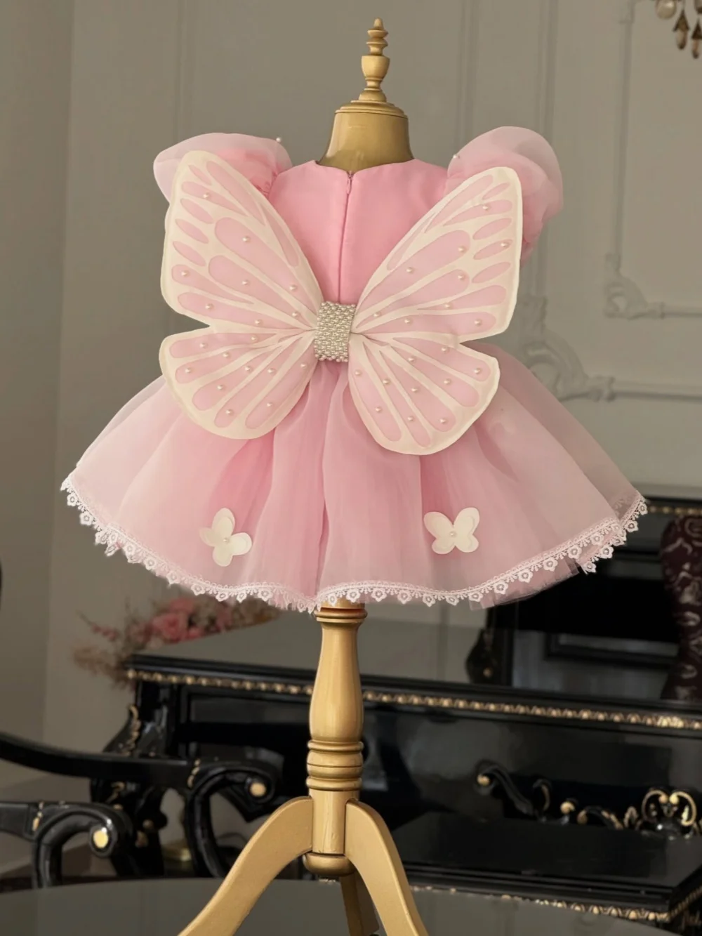 New Arrival Flower Girls Dresses For Wedding Delicate Luxury 3D Butterfly Kids Princess Gown Dancing Wear Birthday Party Gowns