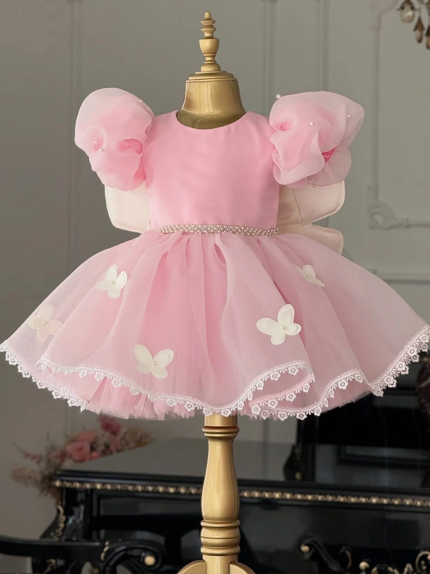 New Arrival Flower Girls Dresses For Wedding Delicate Luxury 3D Butterfly Kids Princess Gown Dancing Wear Birthday Party Gowns