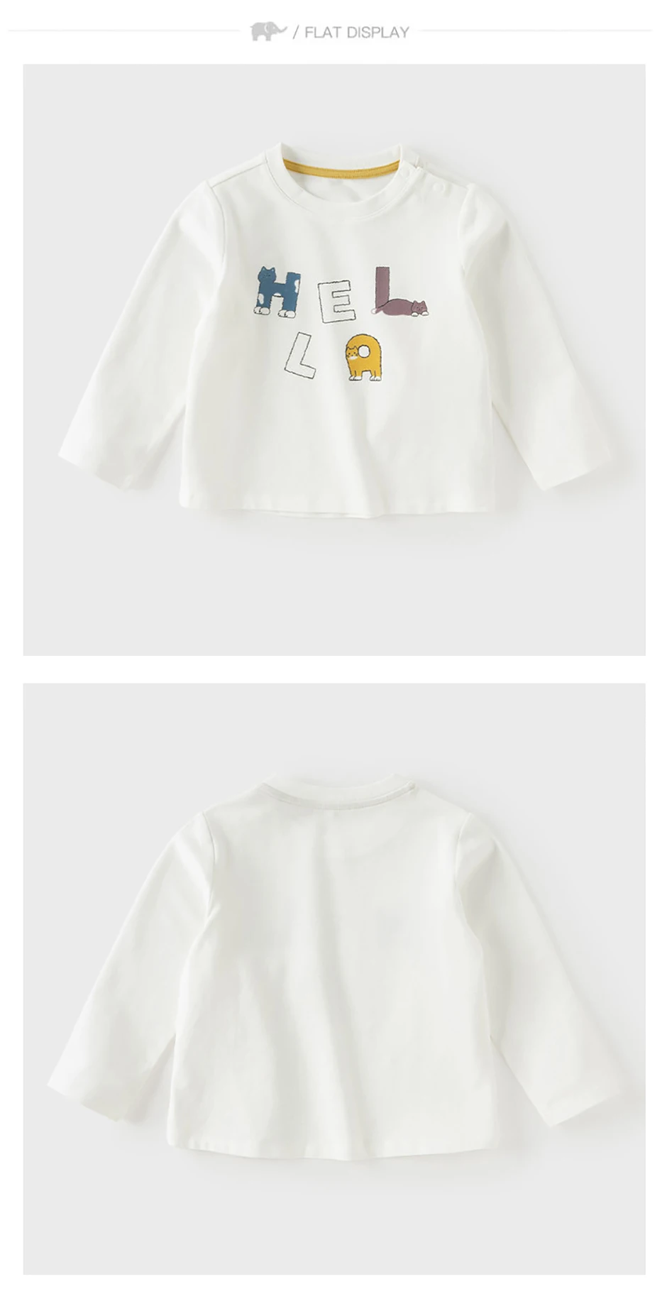 Dave Bella Children T-shirt Cute Letter Print Top Pullover Boys Autumn Sports Casual Bottom Spring Long Sleeve Fashion DB3263377