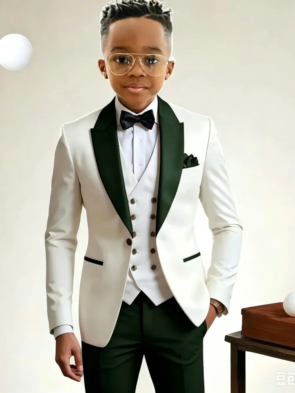 Chic Boys Slim Fit Suits 3 Pieces Formal Party Wear Handsome Smart Kids Suit Set Wedding Ring Bearer Outfit Birthday Tuxedo