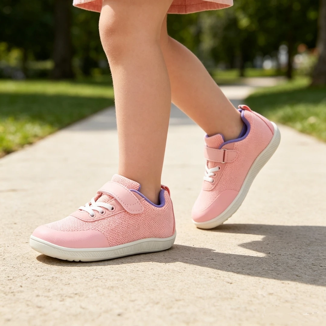 ZZFABER Kids Barefoot Shoes Breathable Mesh Flexible Casual Shoes for Girls Boys Outdoor Walking Running Shoes