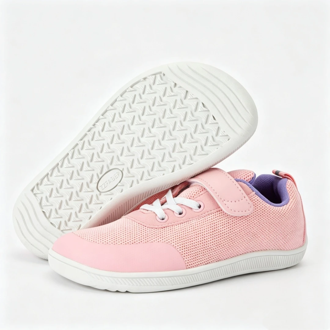 ZZFABER Kids Barefoot Shoes Breathable Mesh Flexible Casual Shoes for Girls Boys Outdoor Walking Running Shoes