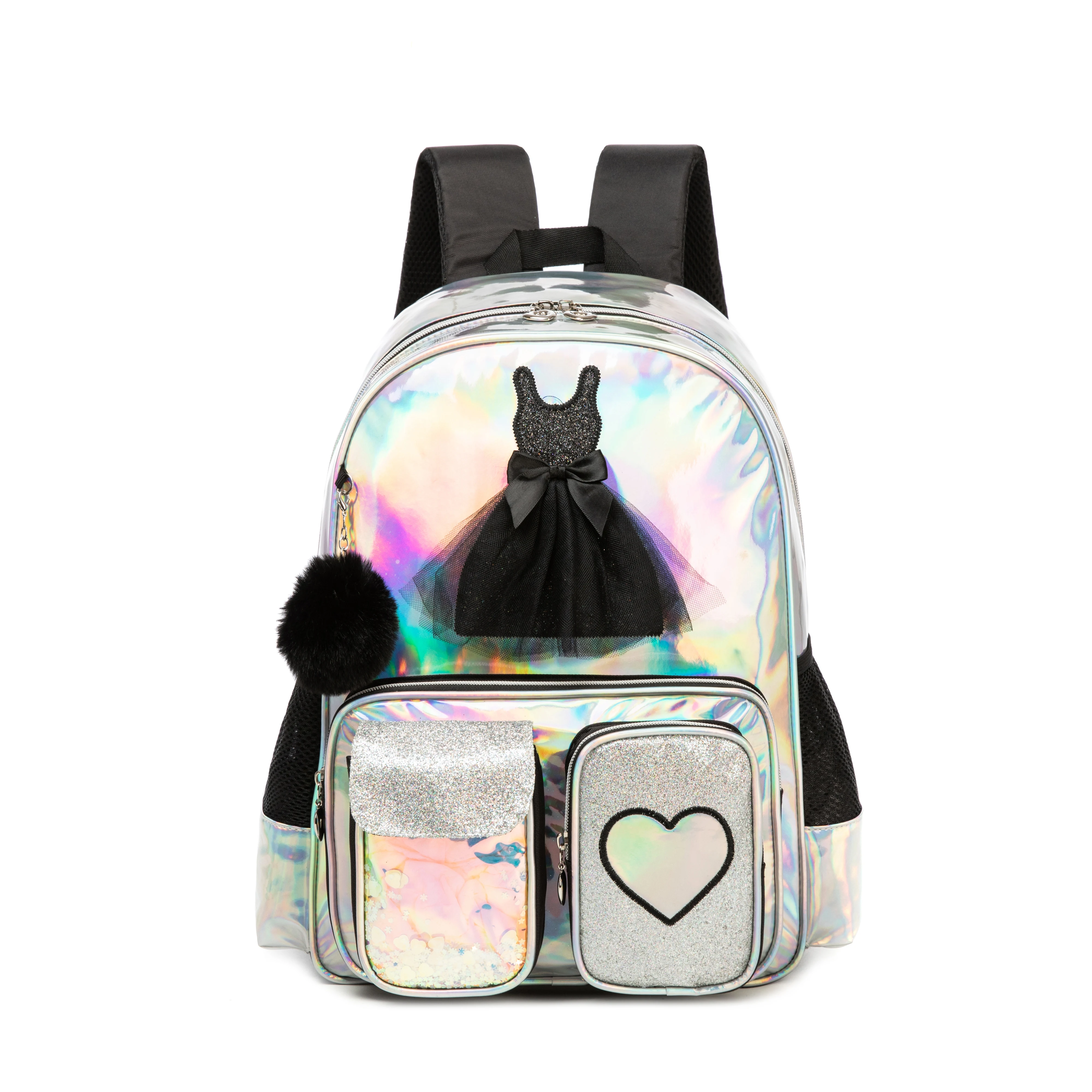 Girls Sequin Mermaid Backpack Set with Lunch Box, Lightweight Cute Bookbag for Kindergarten & Elementary Students
