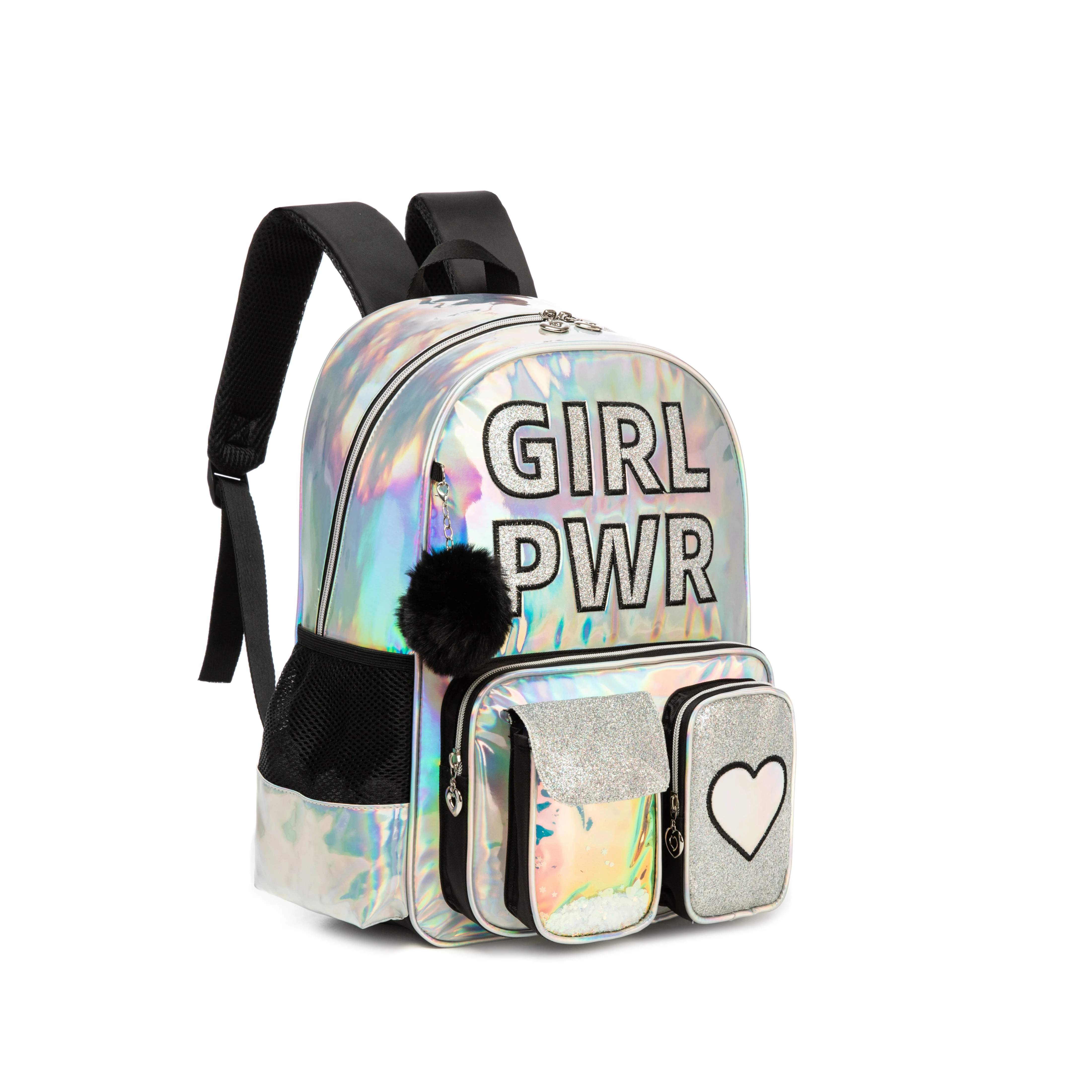 Girls Sequin Mermaid Backpack Set with Lunch Box, Lightweight Cute Bookbag for Kindergarten & Elementary Students