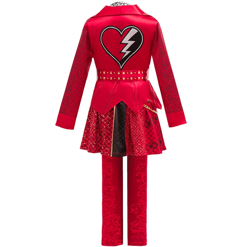 Movie Girls Red Princess Wonderland Costume Sets Kids Jacket Dress Pants For Child Halloween Themed Parties Carnival Outfits