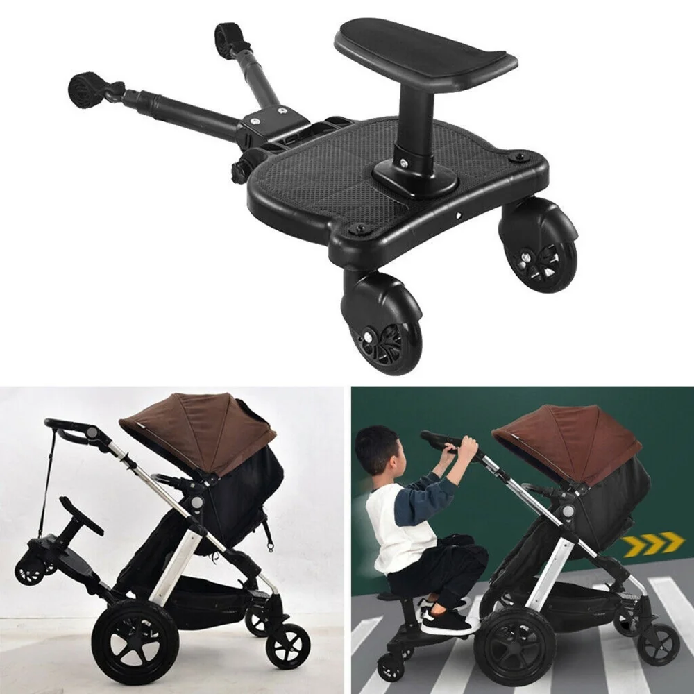 Stroller Board With Seat 25KG / 55LBS Maximum Load Capacity Universal Stroller Pedal With Detachable Seat And Backrest For Outdoor Stroller Walking