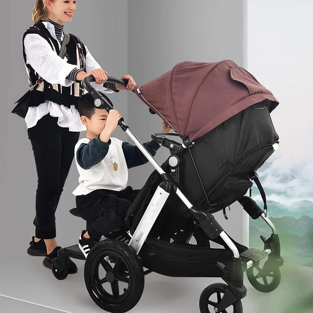 Stroller Board With Seat 25KG / 55LBS Maximum Load Capacity Universal Stroller Pedal With Detachable Seat And Backrest For Outdoor Stroller Walking