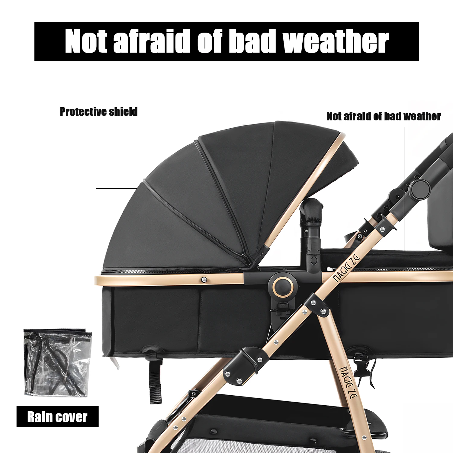 3-in-1 Baby Stroller Lightweight Portable High Seat Travel Pram Pushchair Baby Carriage Parent's Careful Choice City Stroller Fashionable Baby Stroller for City Walks
