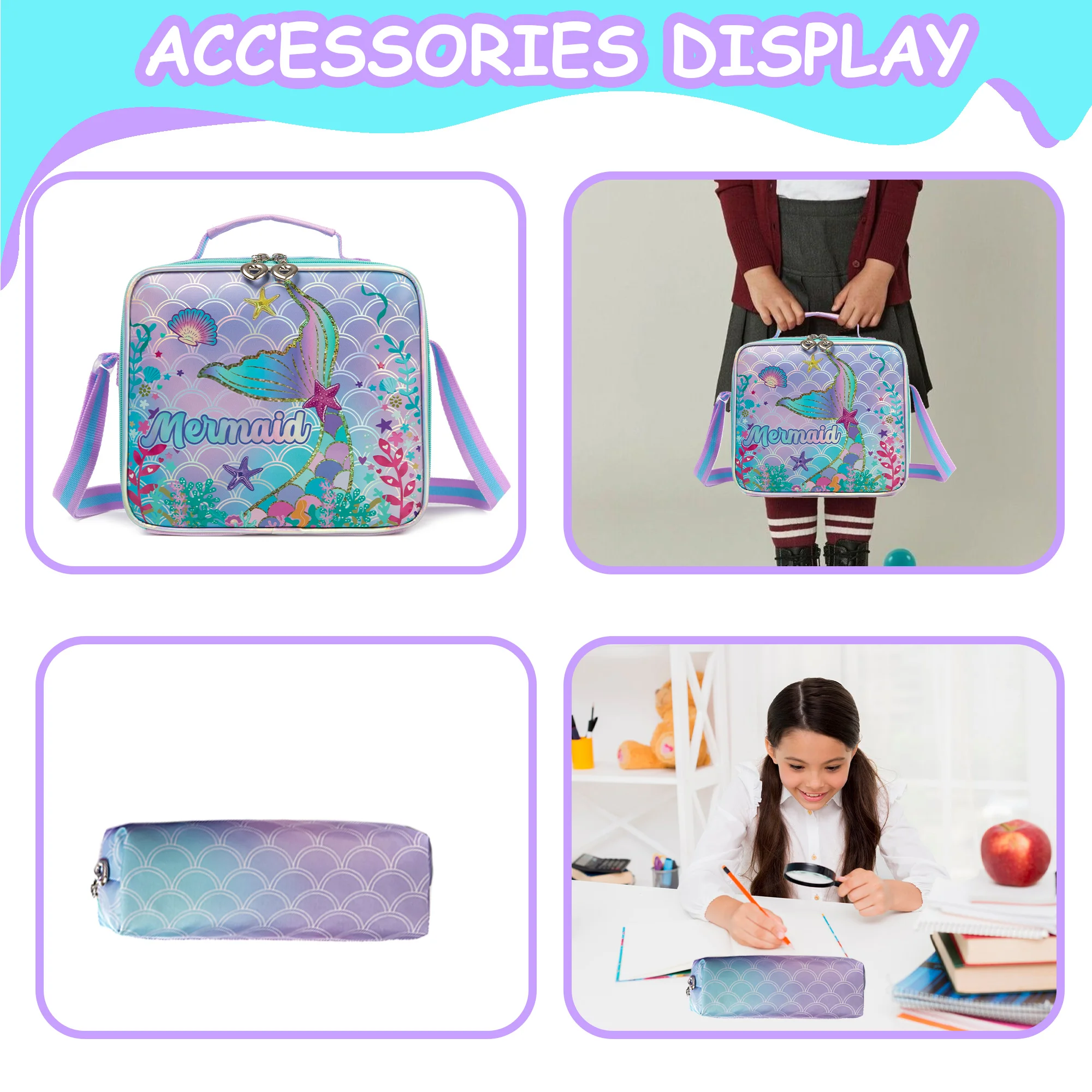 Cute Backpack for Girls Aesthetic Backpack School Backpack for Girls Backpack with Lunch Box Back to School Supplies