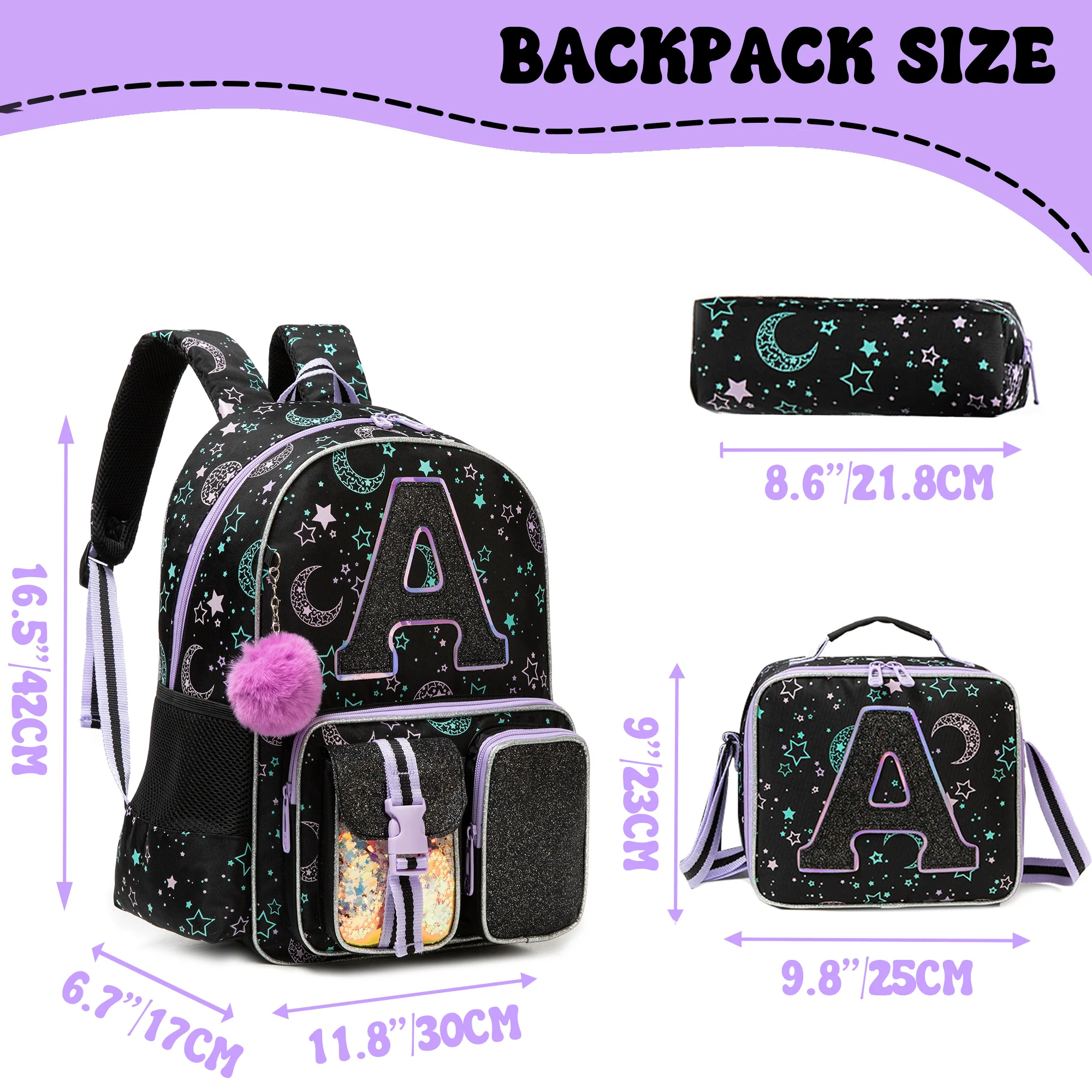 Cute Backpack for Girls Aesthetic Backpack School Backpack for Girls Backpack with Lunch Box Back to School Supplies