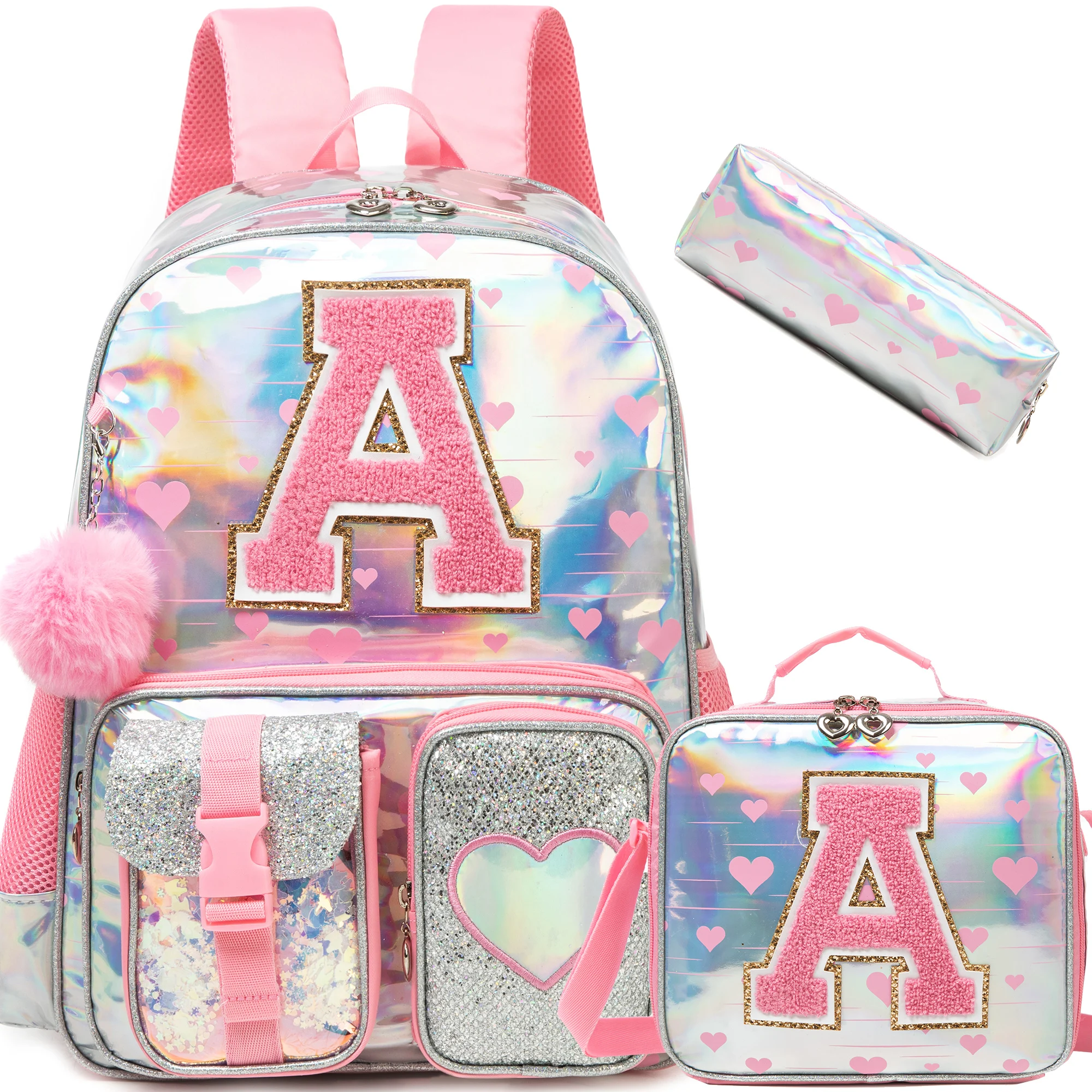Cute Backpack for Girls Aesthetic Backpack School Backpack for Girls Backpack with Lunch Box Back to School Supplies