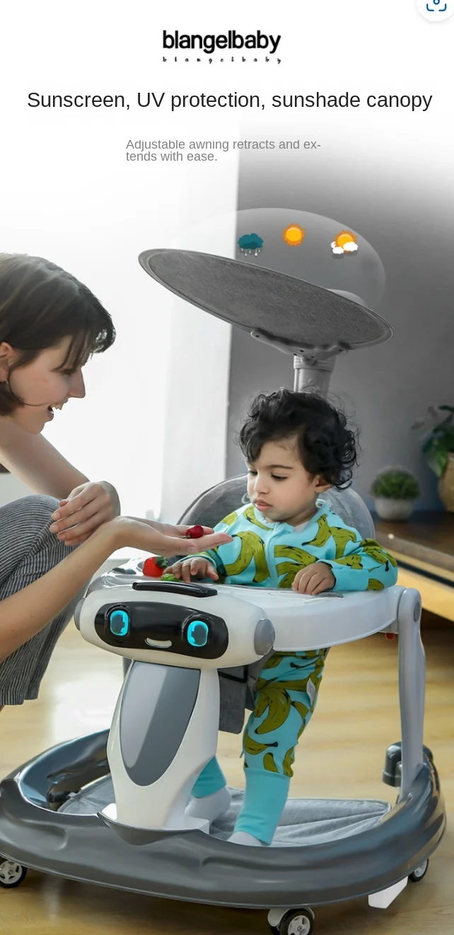 LazyChild Baby Walker For Zero To One Year Old Anti Bow Leg Anti Rollover Multifunctional Pushable Foldable