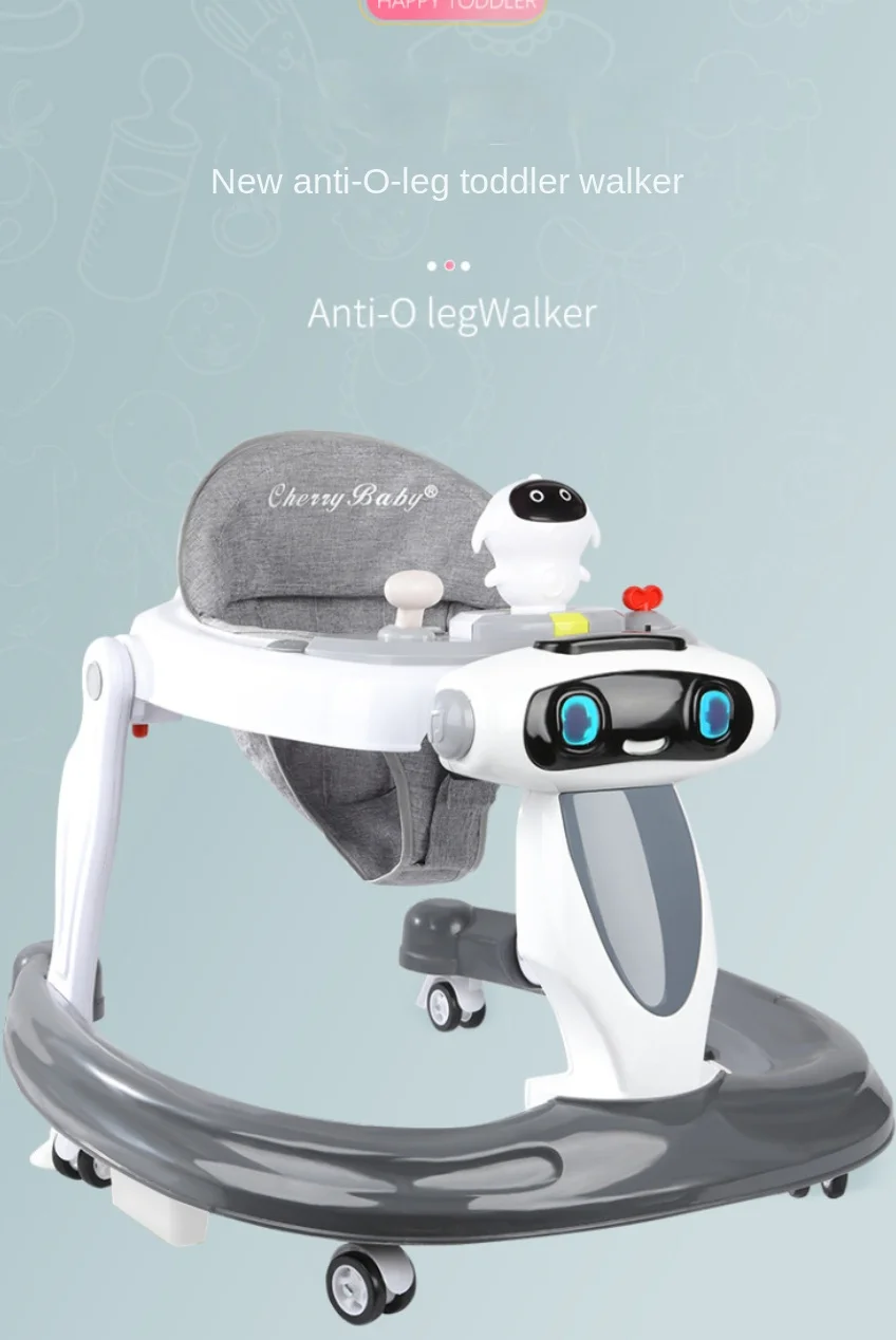 LazyChild Baby Walker For Zero To One Year Old Anti Bow Leg Anti Rollover Multifunctional Pushable Foldable