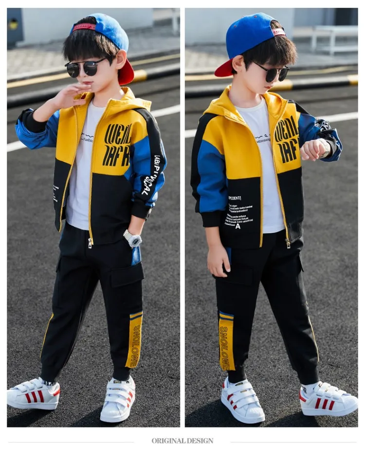 Child Tracksuit Hooded Clothes Boys Sport Suit for Teenager Kids Cotton Casual Sports Suit Children Fashion Hoodies and Pants