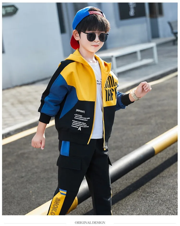 Child Tracksuit Hooded Clothes Boys Sport Suit for Teenager Kids Cotton Casual Sports Suit Children Fashion Hoodies and Pants