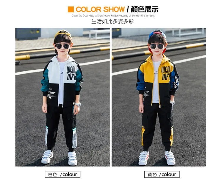 Child Tracksuit Hooded Clothes Boys Sport Suit for Teenager Kids Cotton Casual Sports Suit Children Fashion Hoodies and Pants