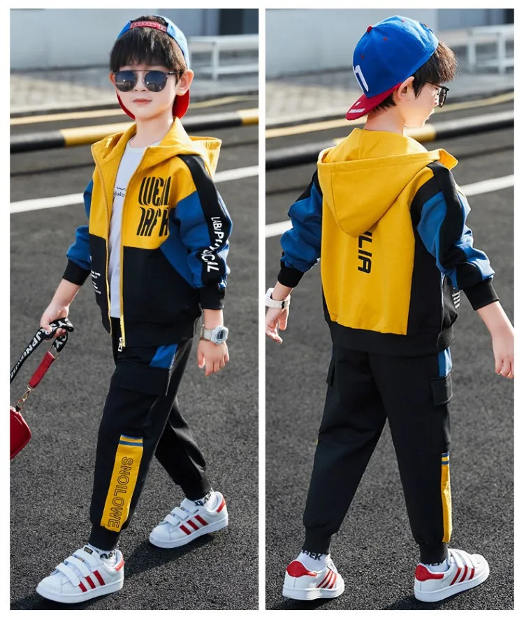 Child Tracksuit Hooded Clothes Boys Sport Suit for Teenager Kids Cotton Casual Sports Suit Children Fashion Hoodies and Pants